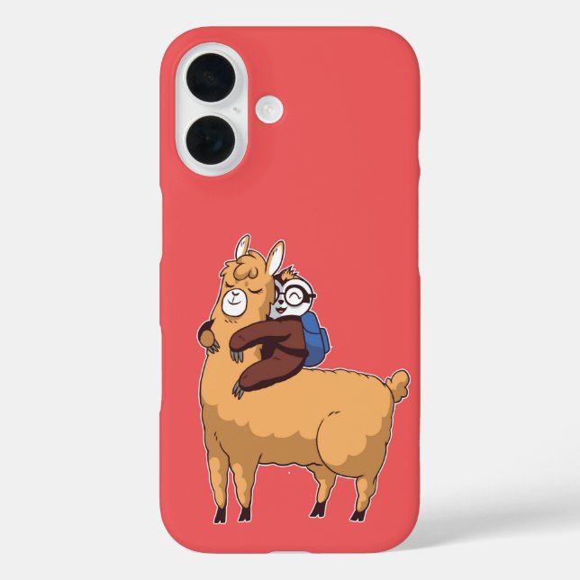 Llama Liebe Hug iPhone 16 Hülle (Rückseite)