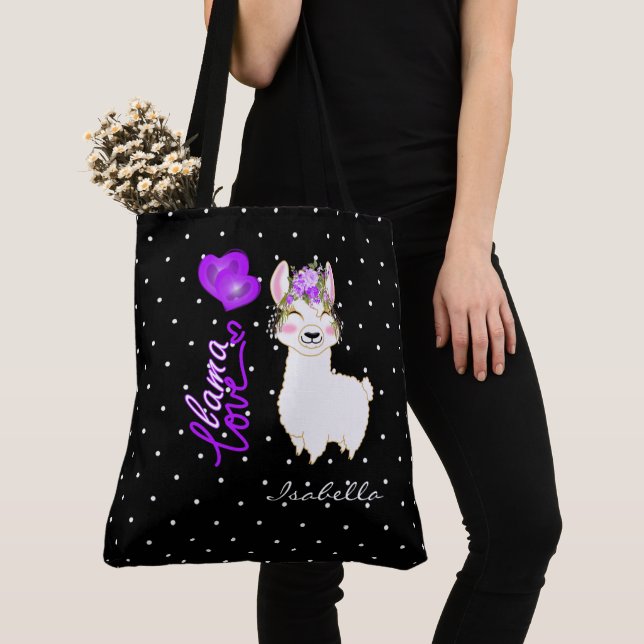 Llama-Liebe - Lila Tasche (Von Nahem)