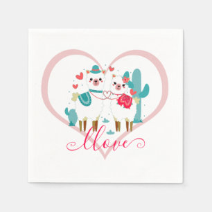 Llama Liebe  Serviette