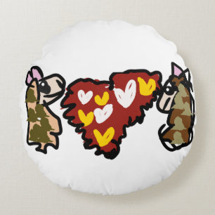 Llama Liebe valentine Rundes Kissen