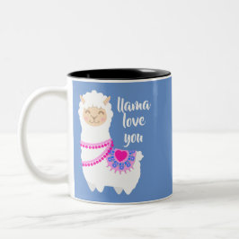 Llama Liebe you Valentine puff Zweifarbige Tasse