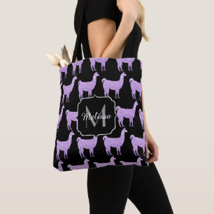 Llama Light Lila Glitzern Monogram Tasche