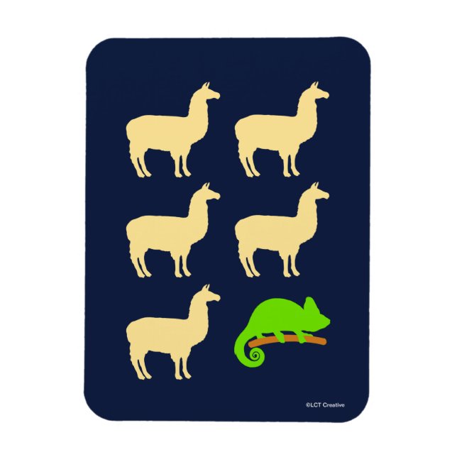 Llama Llama Llama Llama Llama Chameleon Magnet (Vertikal)