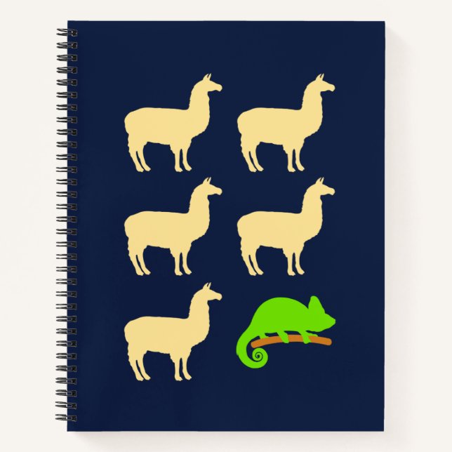 Llama Llama Llama Llama Llama Chameleon Notizbuch (Vorderseite)