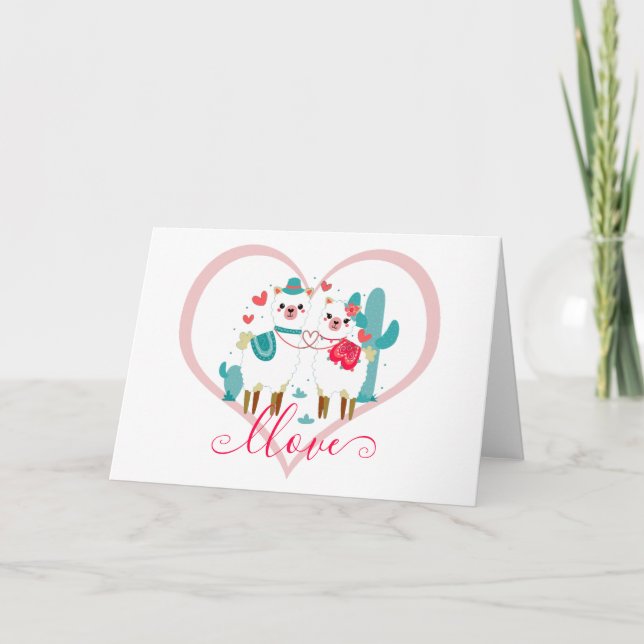 Llama Llove Feiertagskarte (Vorderseite)