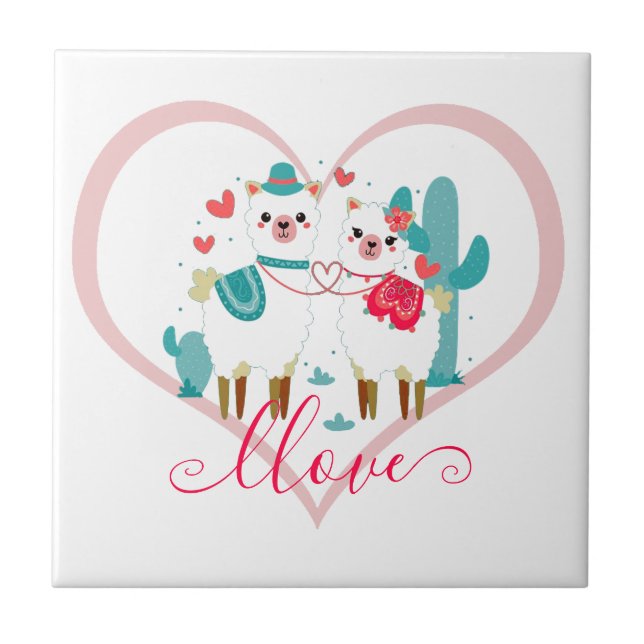 Llama Llove Fliese (Vorderseite)