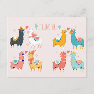 Llama Llove Postkarte