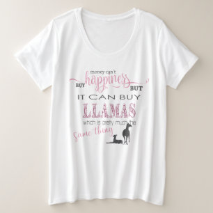 LLAMA LOVER   Geld kann Glück nicht kaufen Große Größe T-Shirt