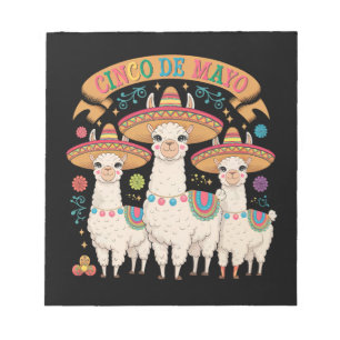 Llama lustige Cinco De Mayo Fiesta-Party Notizblock