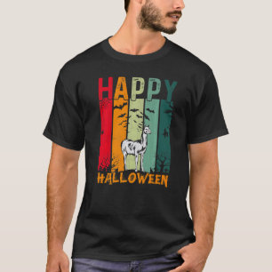 Llama Mädchen Jungen Retro-Stil Halloween-Abendess T-Shirt