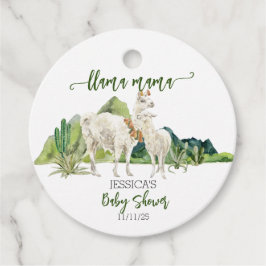 Llama Mama Baby Dusche Wasserfarbe Geschenkanhänger