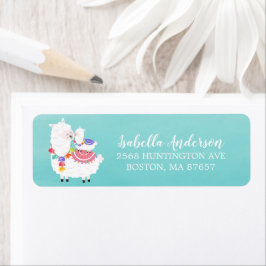 Llama Mama Baby Showadresse Etikett