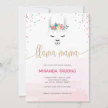 Llama Mama Baby Shower Einladung