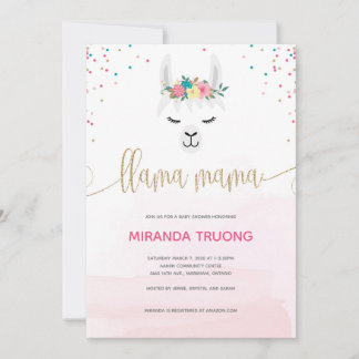 Llama Mama Baby shower Invitation