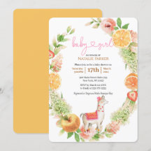 Llama Mama Citrus Floral Greenery Baby Girl Shower