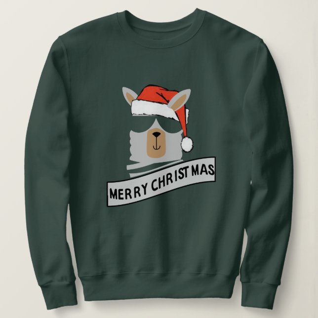 Llama Mama Douille de Noël moche Sweatshirt drôle (Design devant)