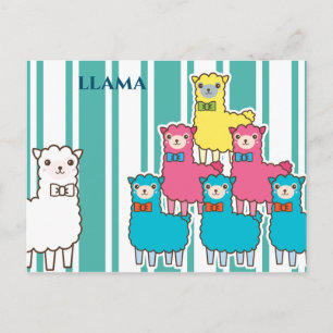 Llama mit Bowtie Greetings Postkarte