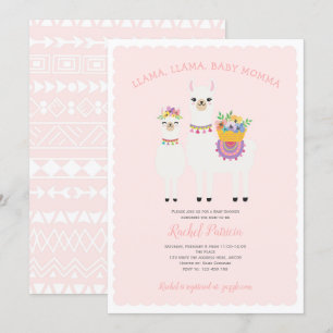 Llama Momma- Niedlich, Baby Girl Dusche Einladung