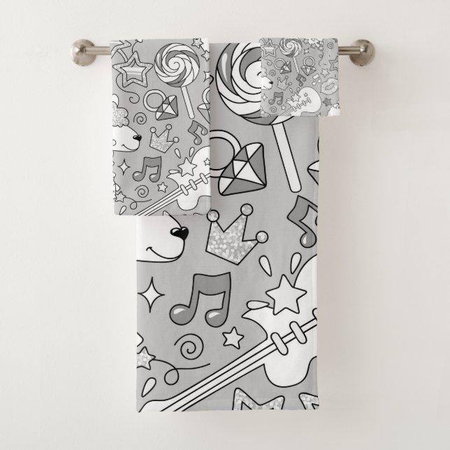 Llama-Muster 4 Badhandtuch Set (Insitu)