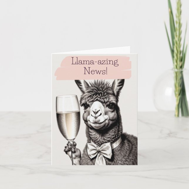 Llama-Nachrichten Glückwunschkarte Karte (Vorderseite)