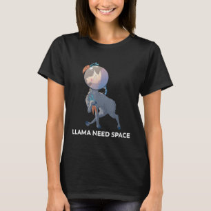 Llama Need Space Pun Niedlich Astronaut Pun Meme T-Shirt