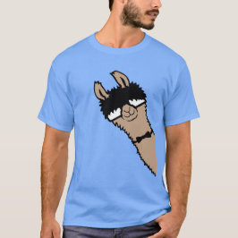 Llama Nerd Cool Alpaca Peeking Sunglasses Bow Tie T-Shirt