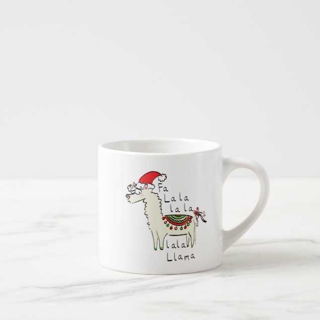 Llama Niedlich Funny Christmas Holiday Espressotasse (Rechts)