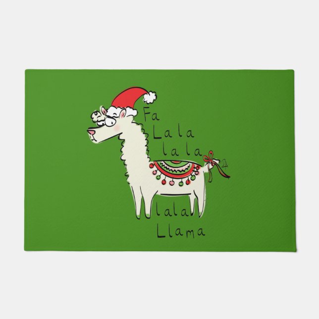 Llama Niedlich Funny Christmas Holiday Fußmatte (Vorderseite)