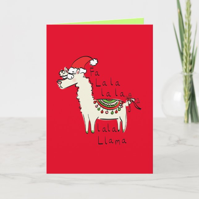 Llama Niedlich Funny Christmas Holiday Karte (Vorderseite)