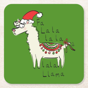 Llama Niedlich Funny Weihnachtsfeiertage Kinder Rechteckiger Pappuntersetzer