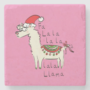 Llama Niedlich Funny Weihnachtsfeiertage Kinder Steinuntersetzer