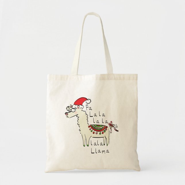 Llama Niedlich Funny Weihnachtsfeiertage Kinder Tragetasche (Vorne)