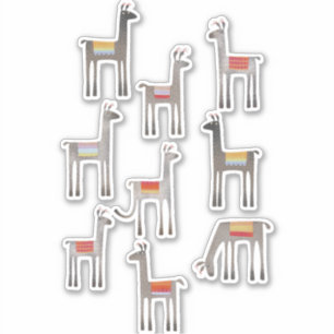 Llama Niedlich Whimsical Aufkleber