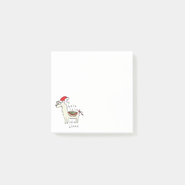 Llama Niedlicher Weihnachtsurlaub Post-it Klebezettel (Vorderseite)