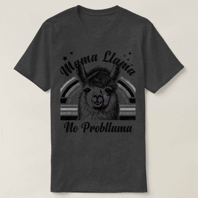Llama No Probllama Funny Niedliches Design T-Shirt (Design vorne)