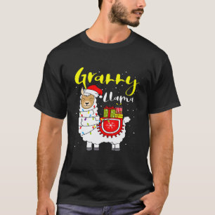 Llama Oma Lichter Weihnachtsmann Hut Weihnachten P T-Shirt