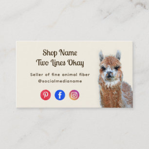 Llama Online Geschäft Fasergestricke Visitenkarte