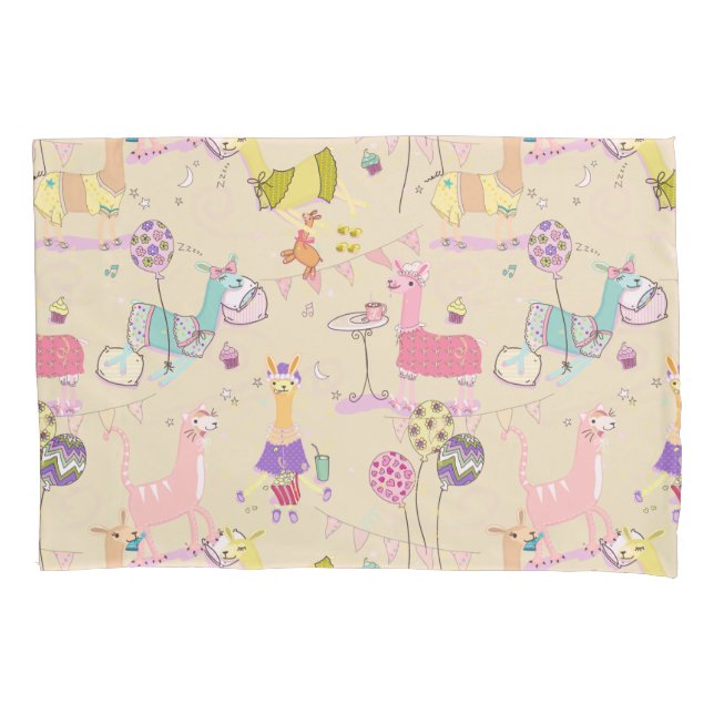 Llama Pajama Party Pillowcase Kissenbezug (Vorderseite)