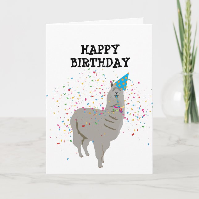 Llama Partying - Tiere mit Party Karte (Vorderseite)