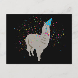 Llama Partying - Tiere mit Party Postkarte