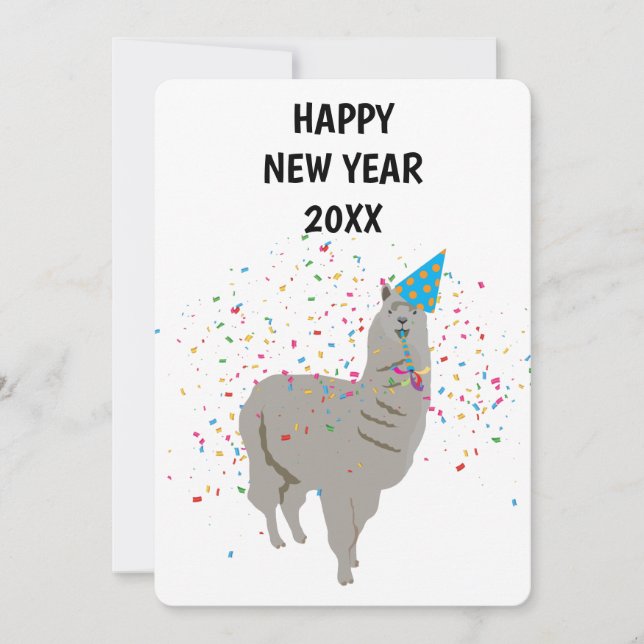 Llama Partys - Animaux de vacances Carte de Nouvel (Devant)