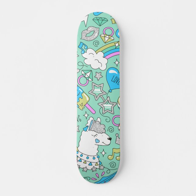 llama pattern 2 skateboard (Vorne)