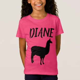 LLAMA PERSONALISIERTE MÄDCHEN, rosa T - Shirt