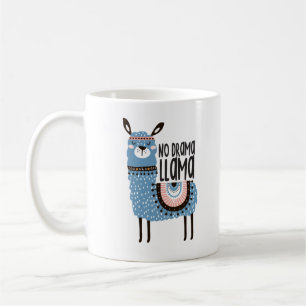 Llama Print Café Mug - No Drama Llama - 11oz