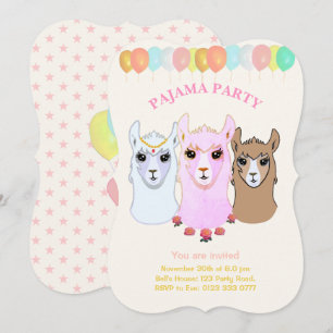 Llama-Pyjama-Party-Einladung Einladung