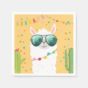 Llama Rama Paper Napkins Fiesta Party Alpaca Serviette