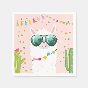 Llama Rama Paper Napkins Fiesta Party Alpaca Serviette