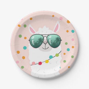 Llama Rama Paper Plate Mexican Fiesta Party Alpaca Pappteller