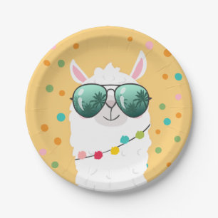 Llama Rama Paper Plate Mexican Fiesta Party Alpaca Pappteller
