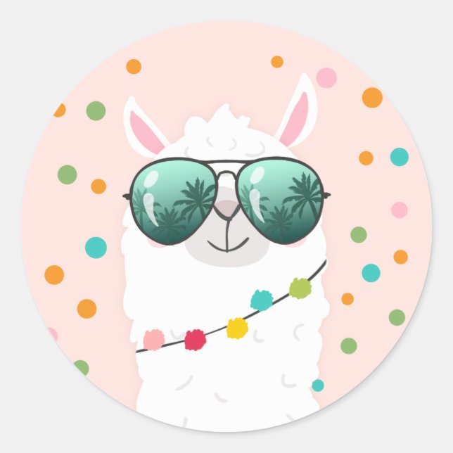 Llama Rama Sticker Cupcake Topper Fiesta Alpaca (Vorderseite)